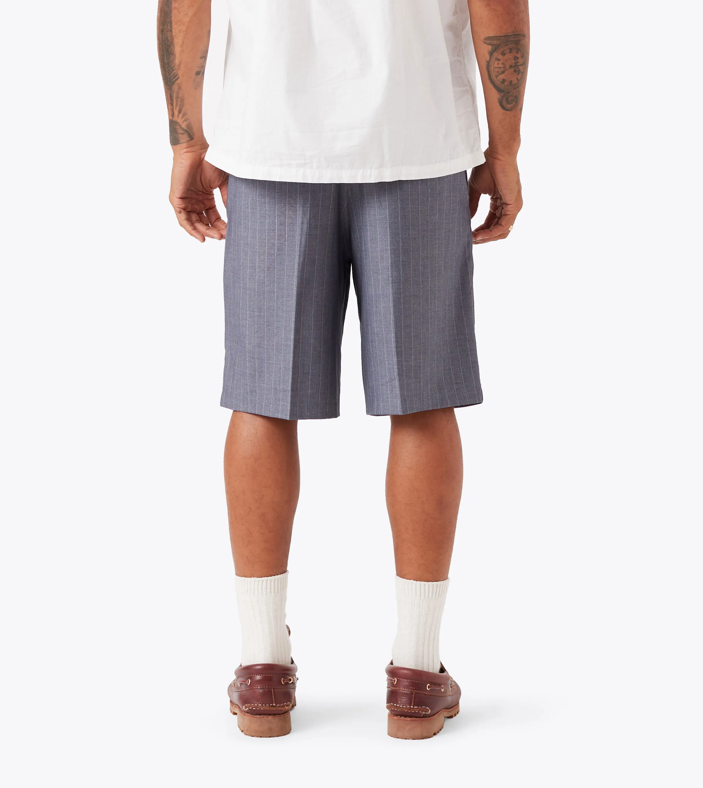 Active Layer Fit Pinstripe Flow Short Grey