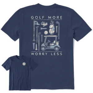 Active Outfit Holiday Wear Men's Golf More Worry Less Short Sleeve Tee