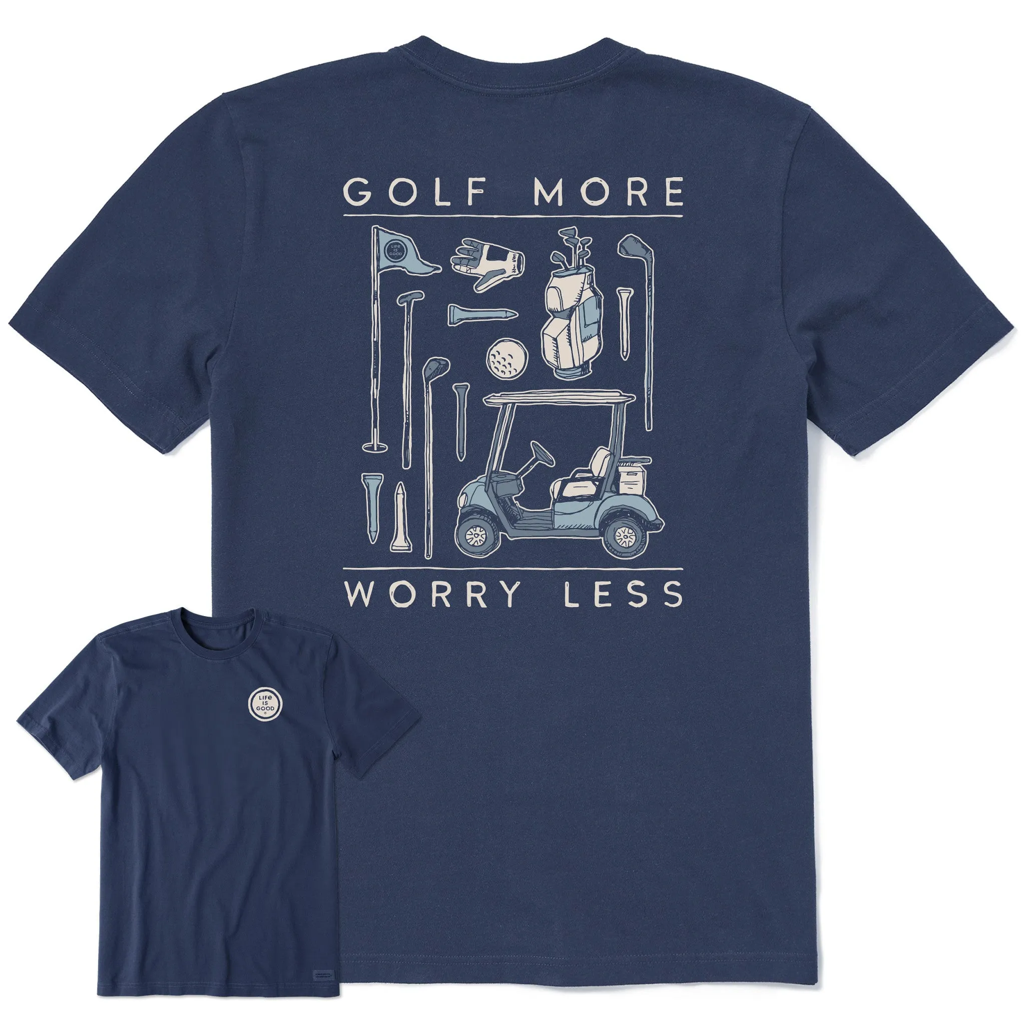 Men's Golf More Worry Less Short Sleeve Tee Garment Dyed