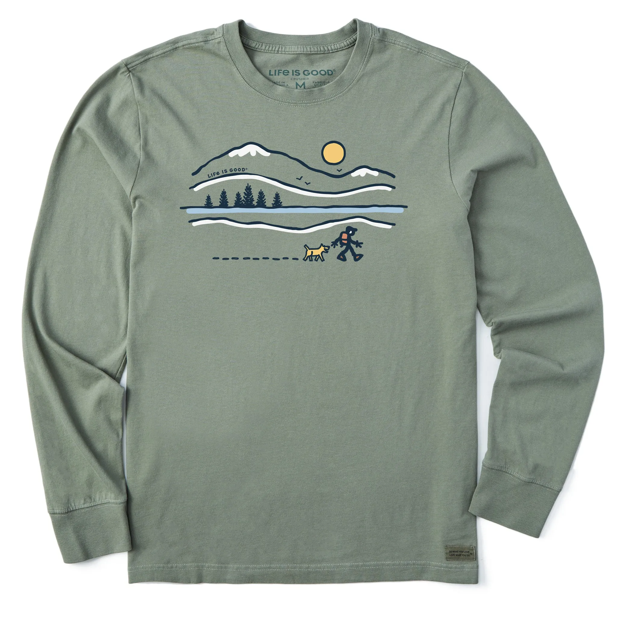 Lint Resistant Surface Men's Winter Lake Walk Long Sleeve Crusher Tee