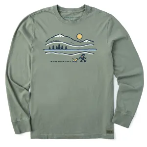 Lint Resistant Surface Men's Winter Lake Walk Long Sleeve Crusher Tee
