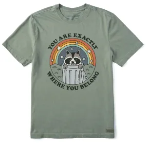 Men's Where You Belong Raccoon Short Sleeve Crusher Tee Heavyweight Weave