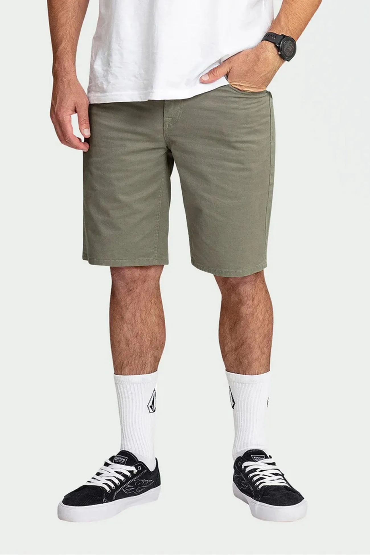 No Ride Up Silicone Grip Solver Lite 5 Pock Short 19" Brindle