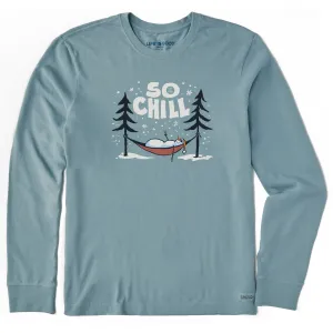 Men's So Chill Snowman Long Sleeve Crusher Tee easygoing look Everyday Top