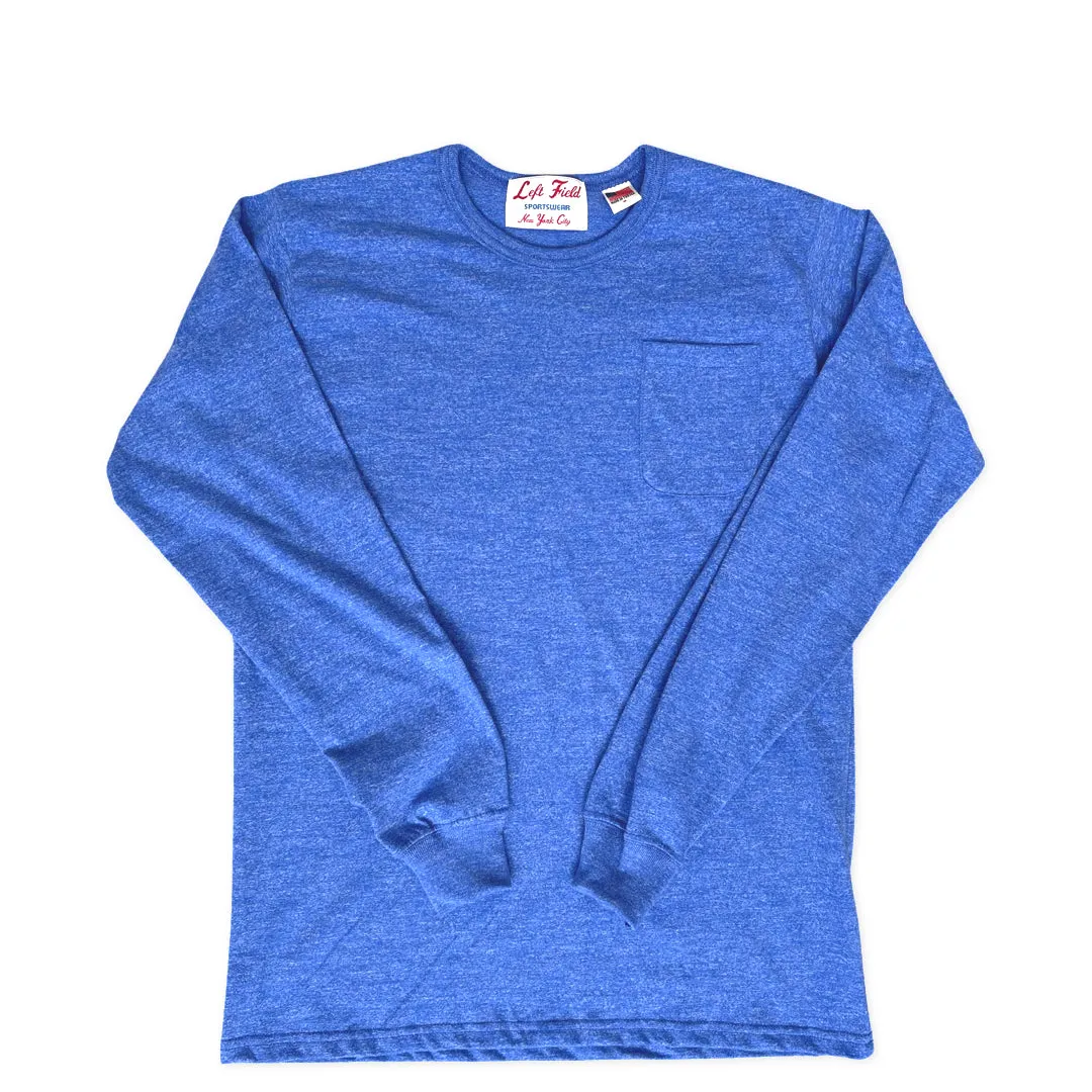 SoftTouch L/S  Blue Raspberry Slushy Heather Pocket Tee