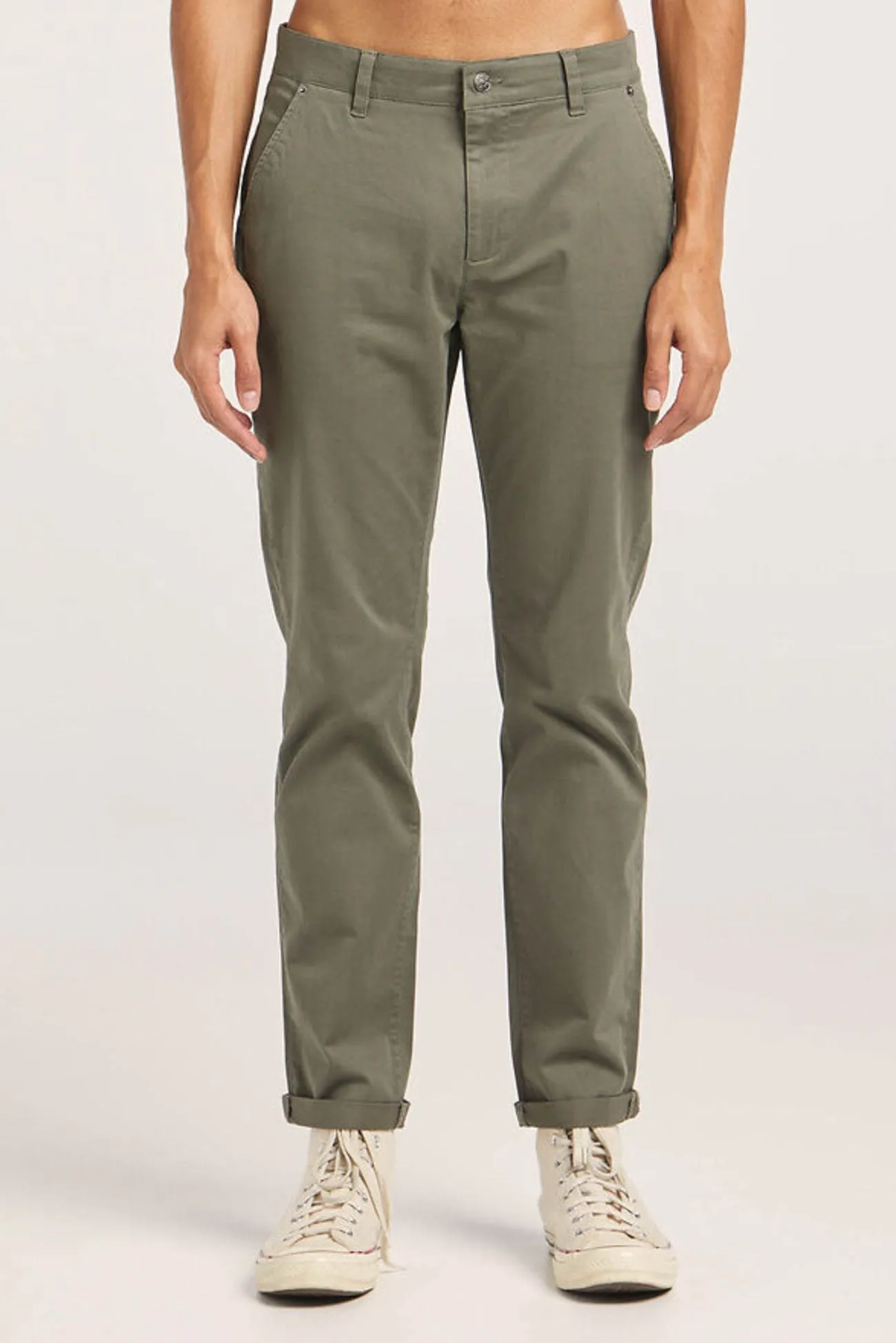 Z Stretch Chino Dark Olive Flex Wear Design HighWaistSupport