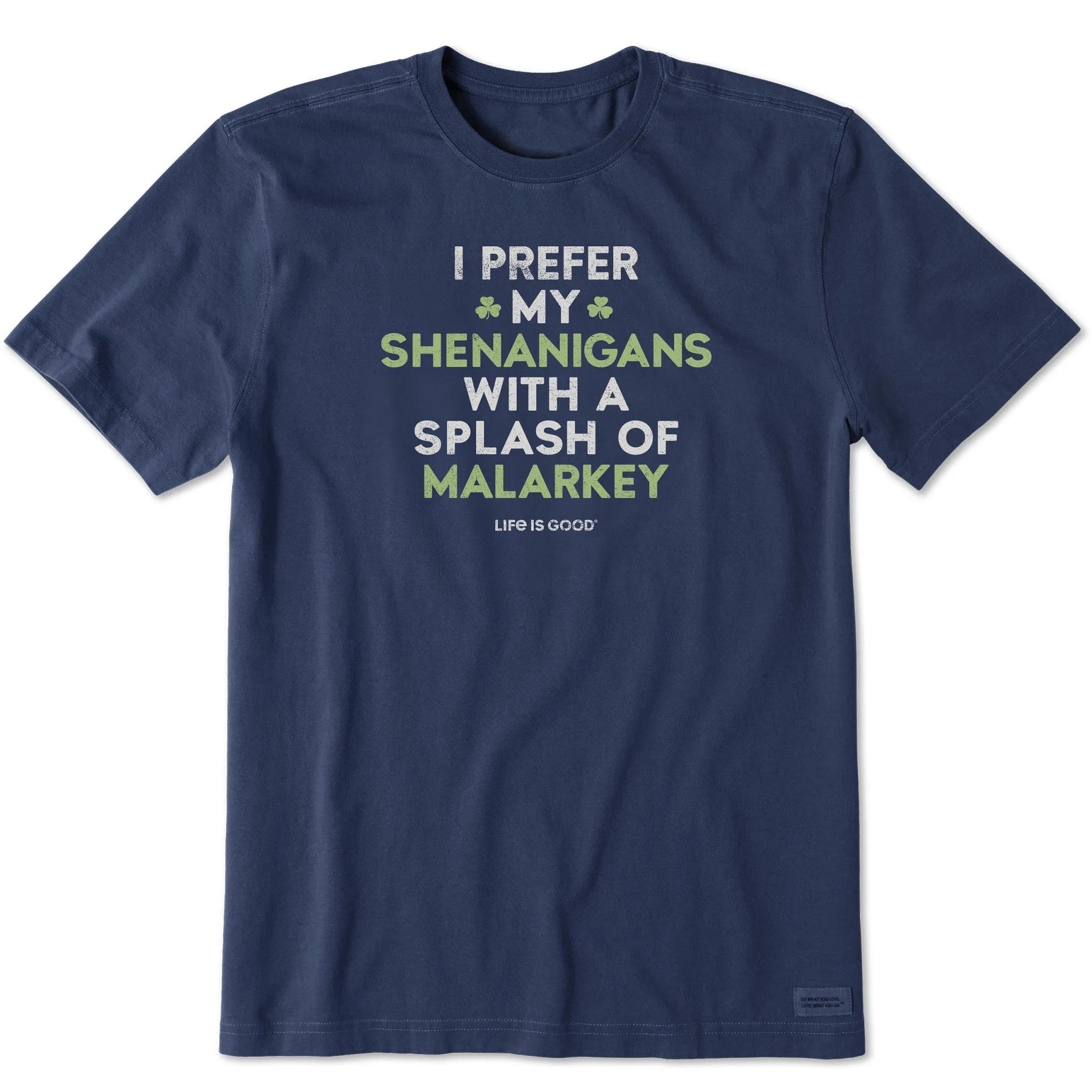 Men's Shenanigans with Malarkey Short Sleeve Crusher Tee Printed uniqueness Casual Chic Wear