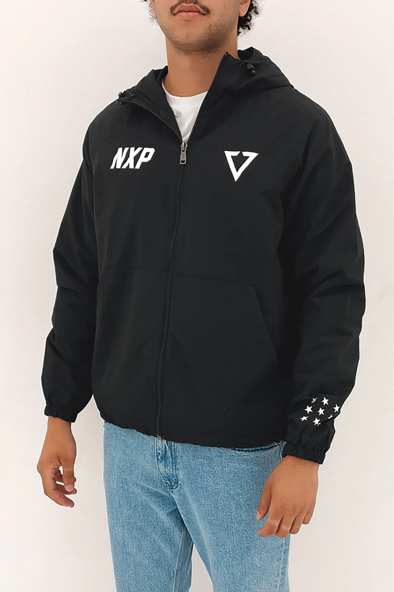 StretchFit Silhouette Moisture Management Fabric Circuit Breaker Spray Jacket Jet Black