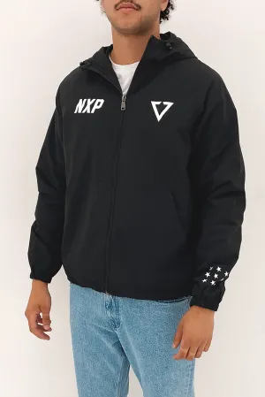 StretchFit Silhouette Moisture Management Fabric Circuit Breaker Spray Jacket Jet Black