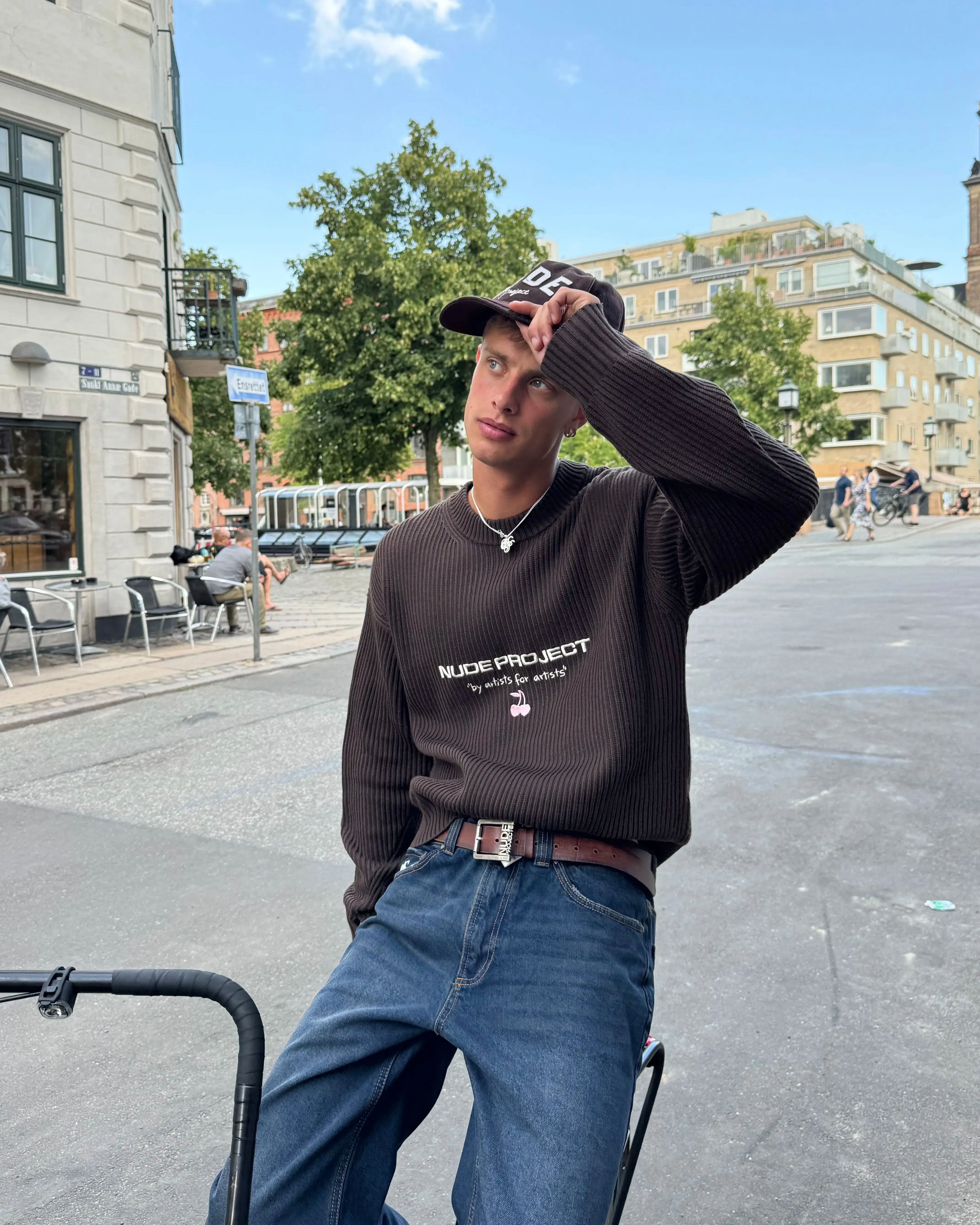 Wavy Knit Sweater Brown Chill Vibe Reinforced Seams