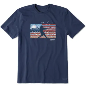 Eco Conscious Production Men's USA Baseball Flag Short Sleeve Crusher Tee