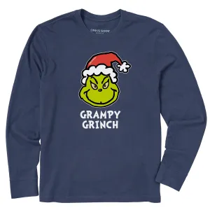 Timeless Comfort Wear Men's Grampy Grinch Long Sleeve Crusher Tee