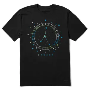 Men's Zodiac Constellation Cancer Short Sleeve Crusher Tee UPF Rated Fabric Flexible Comfort