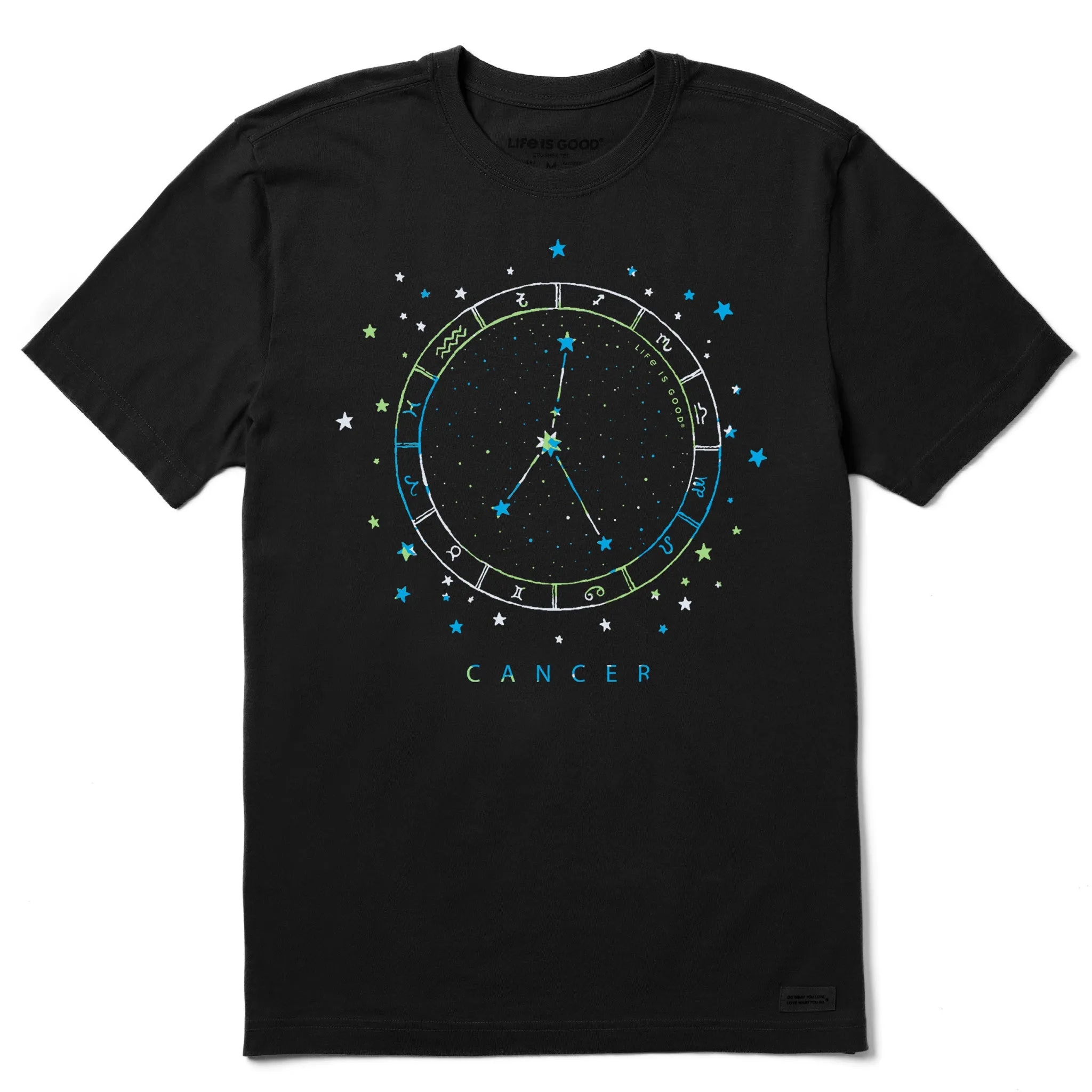 Men's Zodiac Constellation Cancer Short Sleeve Crusher Tee UPF Rated Fabric Flexible Comfort