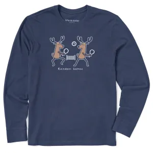 Pocket Reinforcement Men's Reindeer Games Long Sleeve Crusher Tee