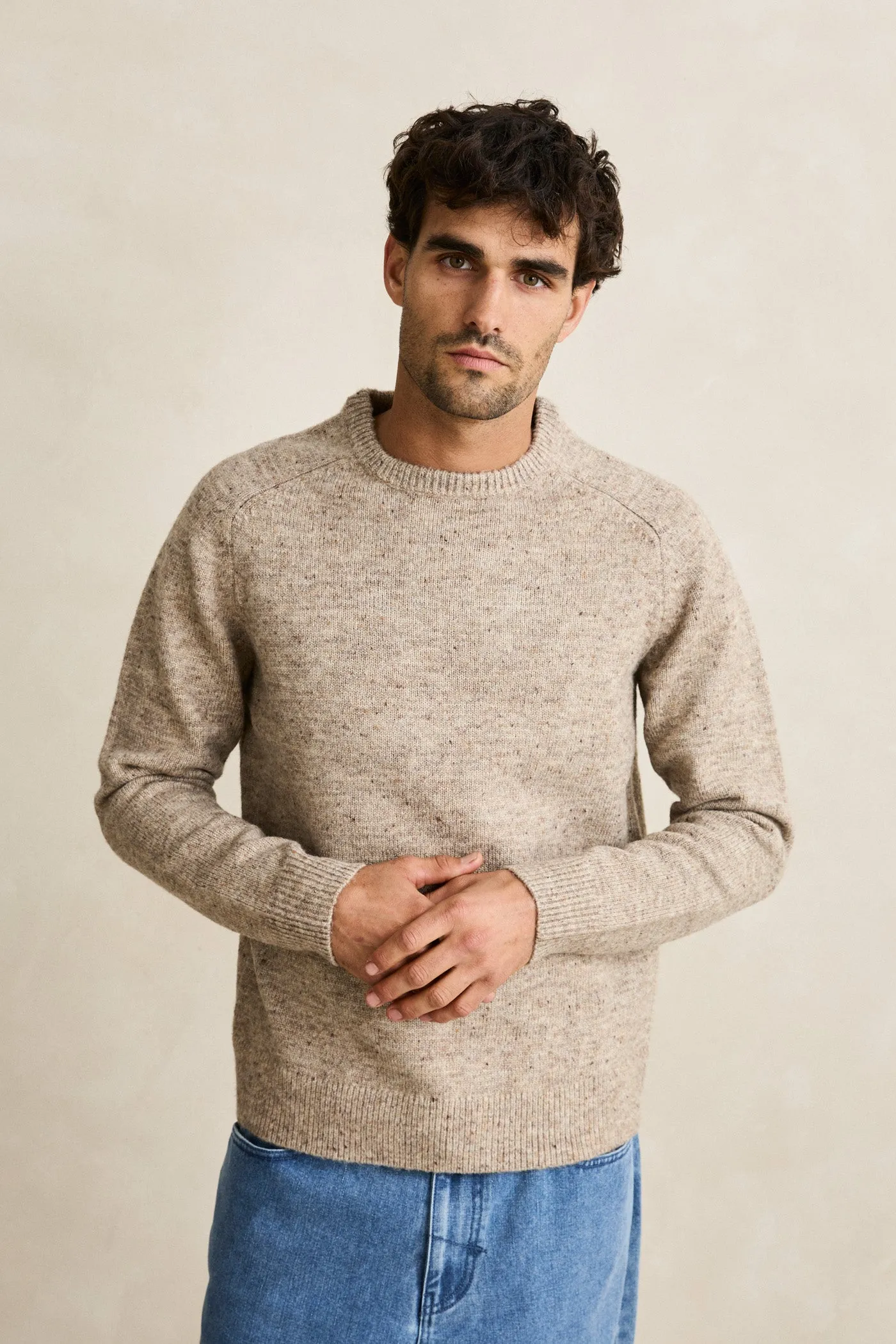 Eco Friendly Fibers Scramble Crew Knit Natural
