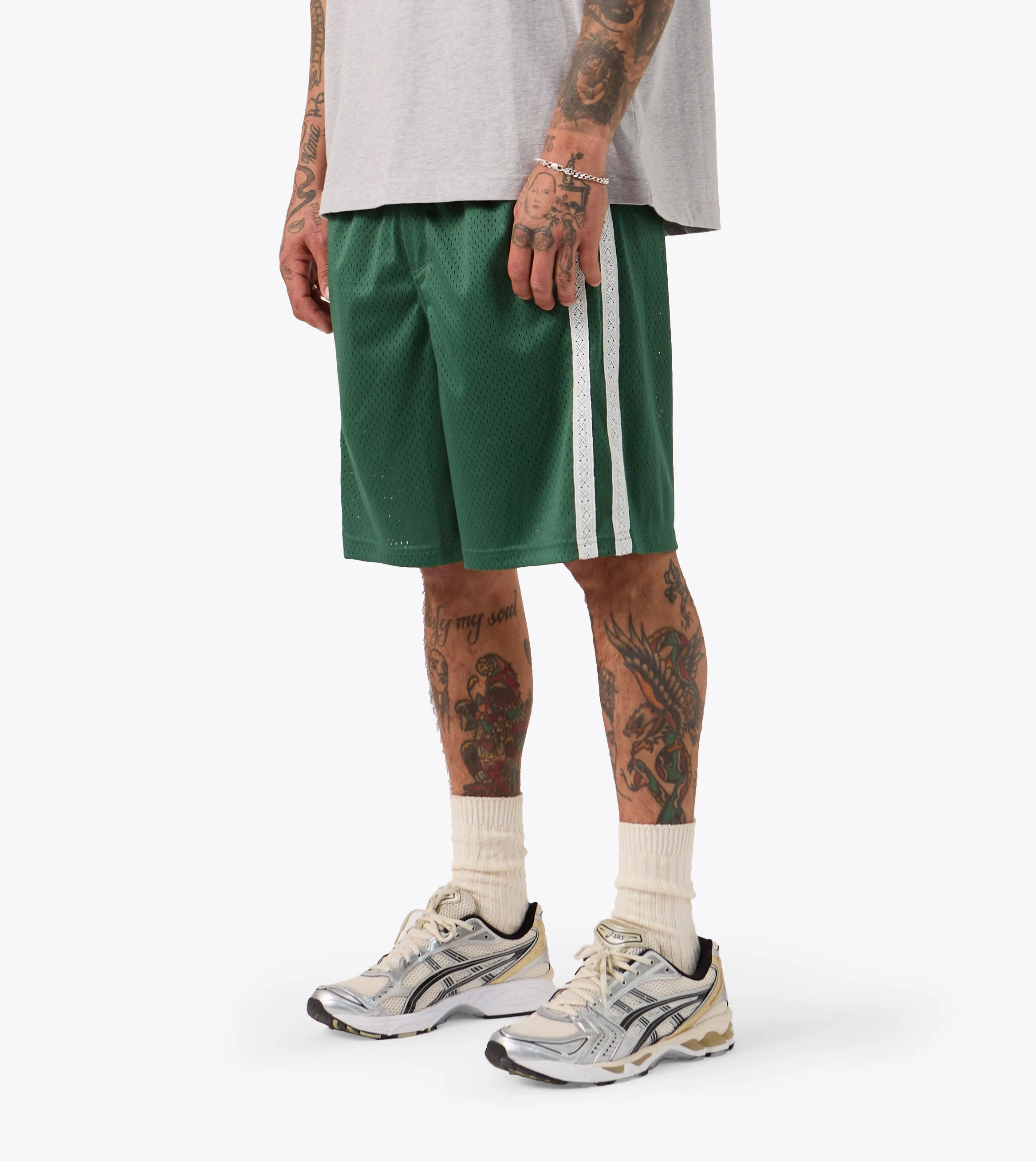 Yoga wear light texture 00's Mesh Short Forest