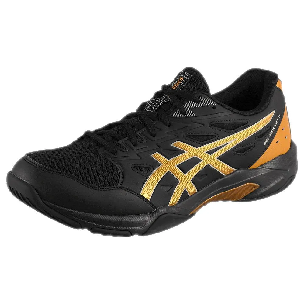 Quick Drying Multi   Directional Movement Asics Men's Gel-Rocket 11 - 2E Width - Black/Piedmont Grey