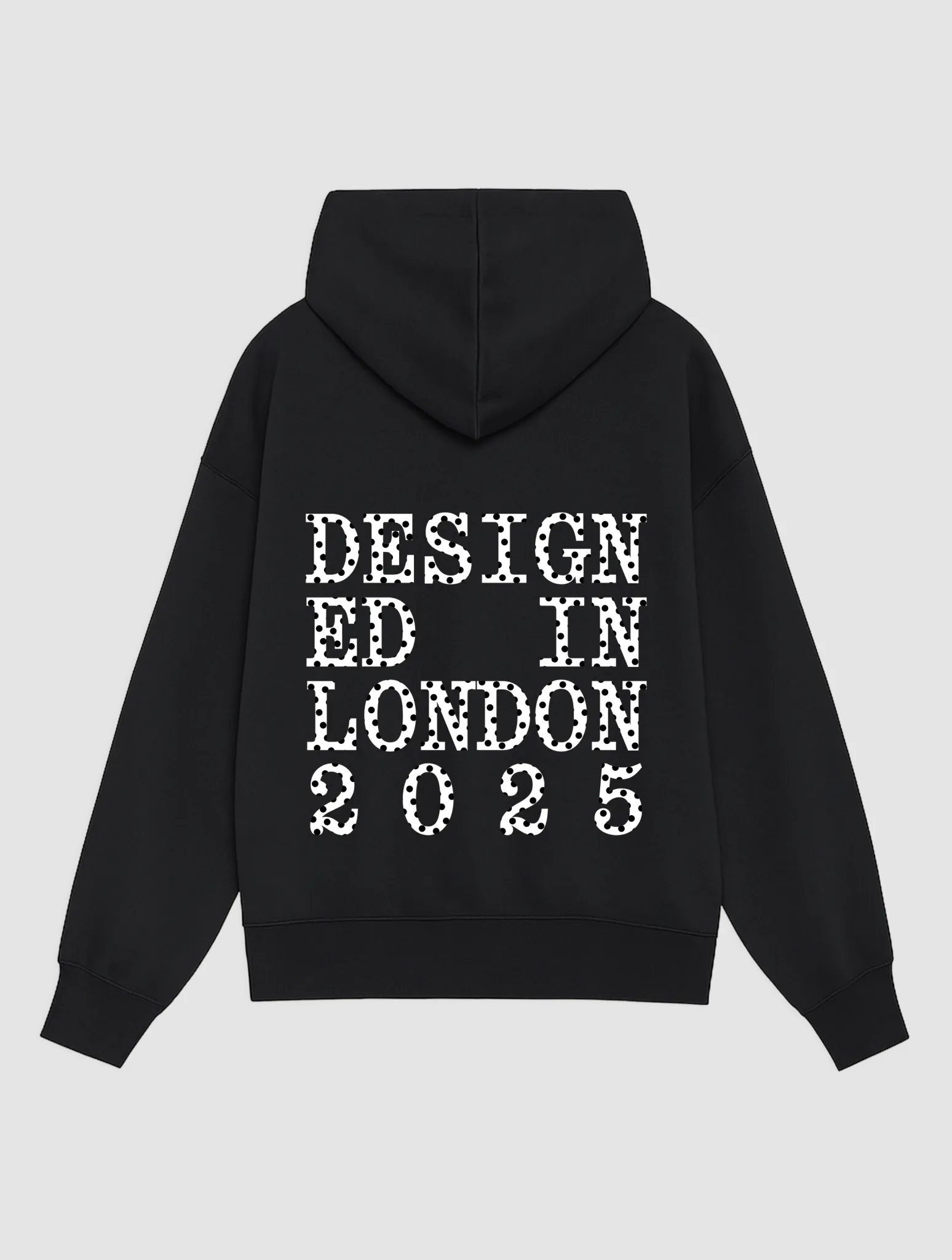 windproof designed in london black hoodie