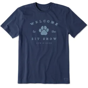 Men's Welcome to the Sit Show Short Sleeve Tee Button Down Tight fit sexiness