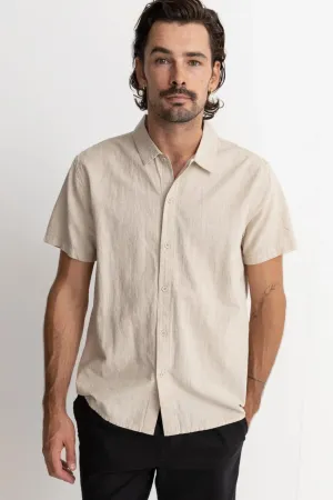 Classic Linen Short Sleeve Shirt Sand Soft Lining