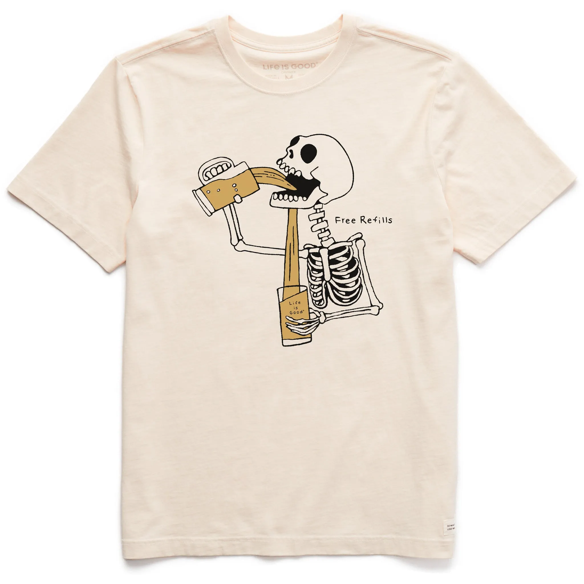 Unisex Core Men's Free Refills Skeleton Short Sleeve Crusher Tee