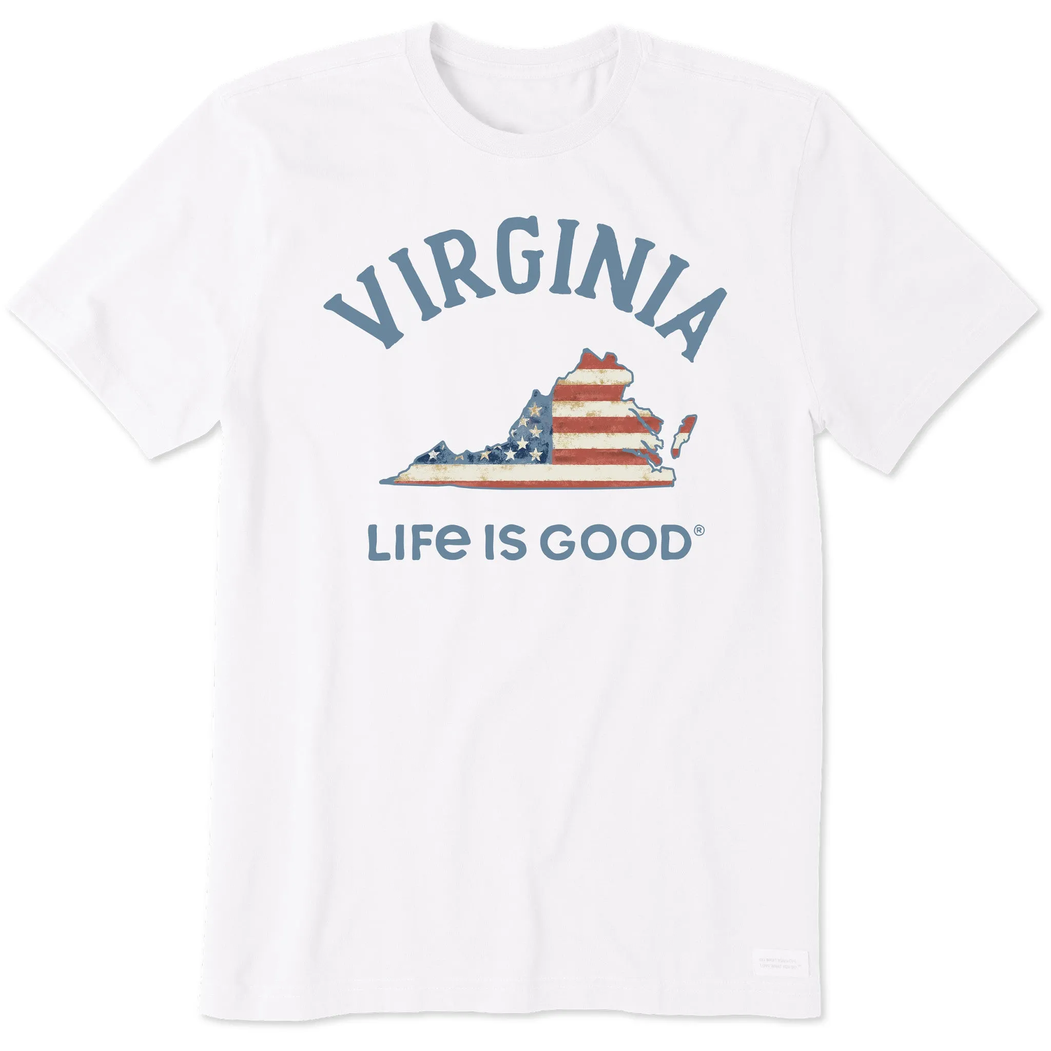 Adjustable Fit Men's Virginia Arched Flag Short Sleeve Crusher Tee