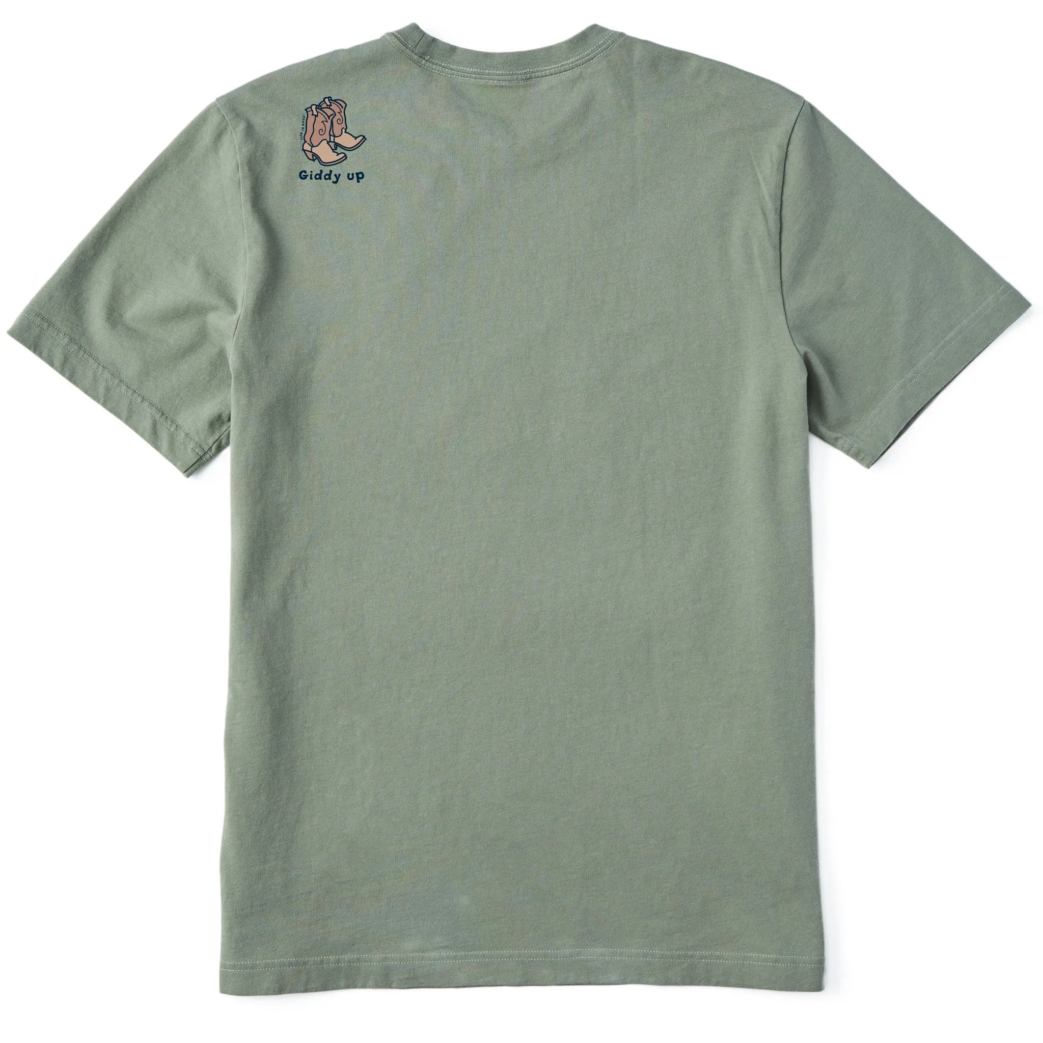 Comfy Active Fit Men's Giddy Up Little Boots Short Sleeve Crusher Tee