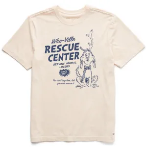 Eye-Catching Ribbed Collar Trim Men's WhoVille Rescue Center Short Sleeve Crusher Tee