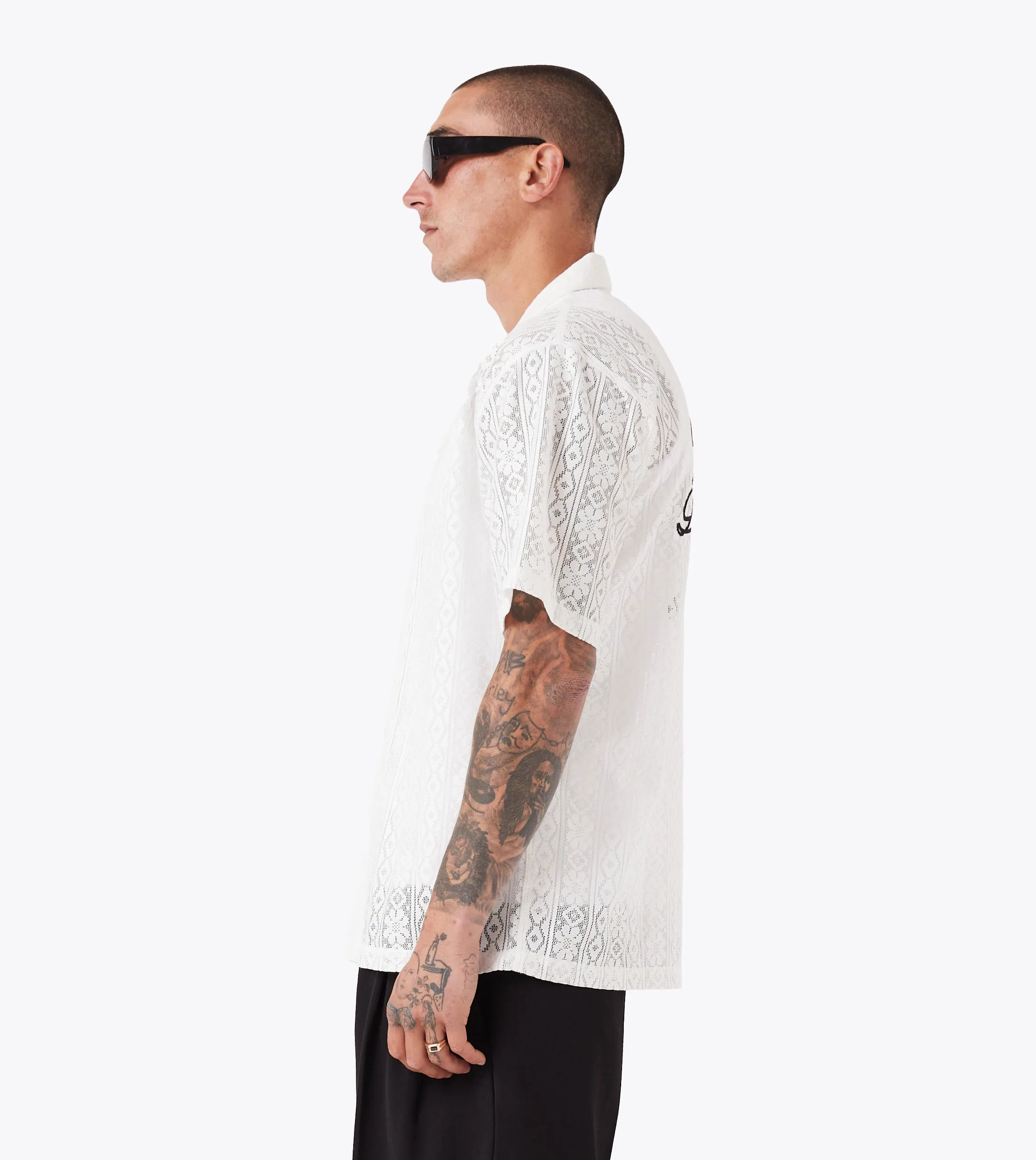 ZDS Lace Shirt White Thick Fiber Strong Denim