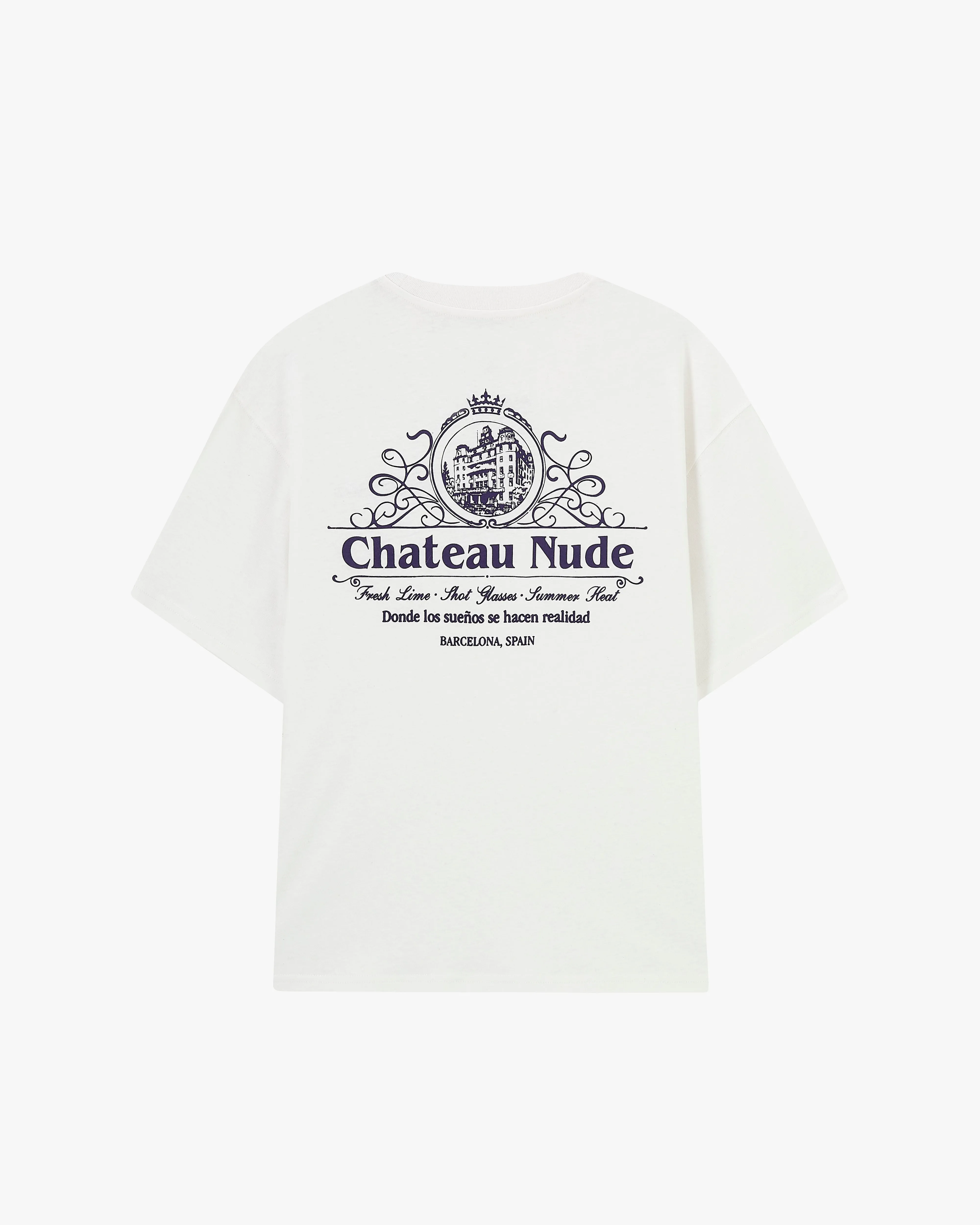 Chateau Tee White RibbedNeckBanding Cozy and Fashionable