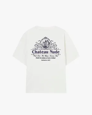 Chateau Tee White RibbedNeckBanding Cozy and Fashionable