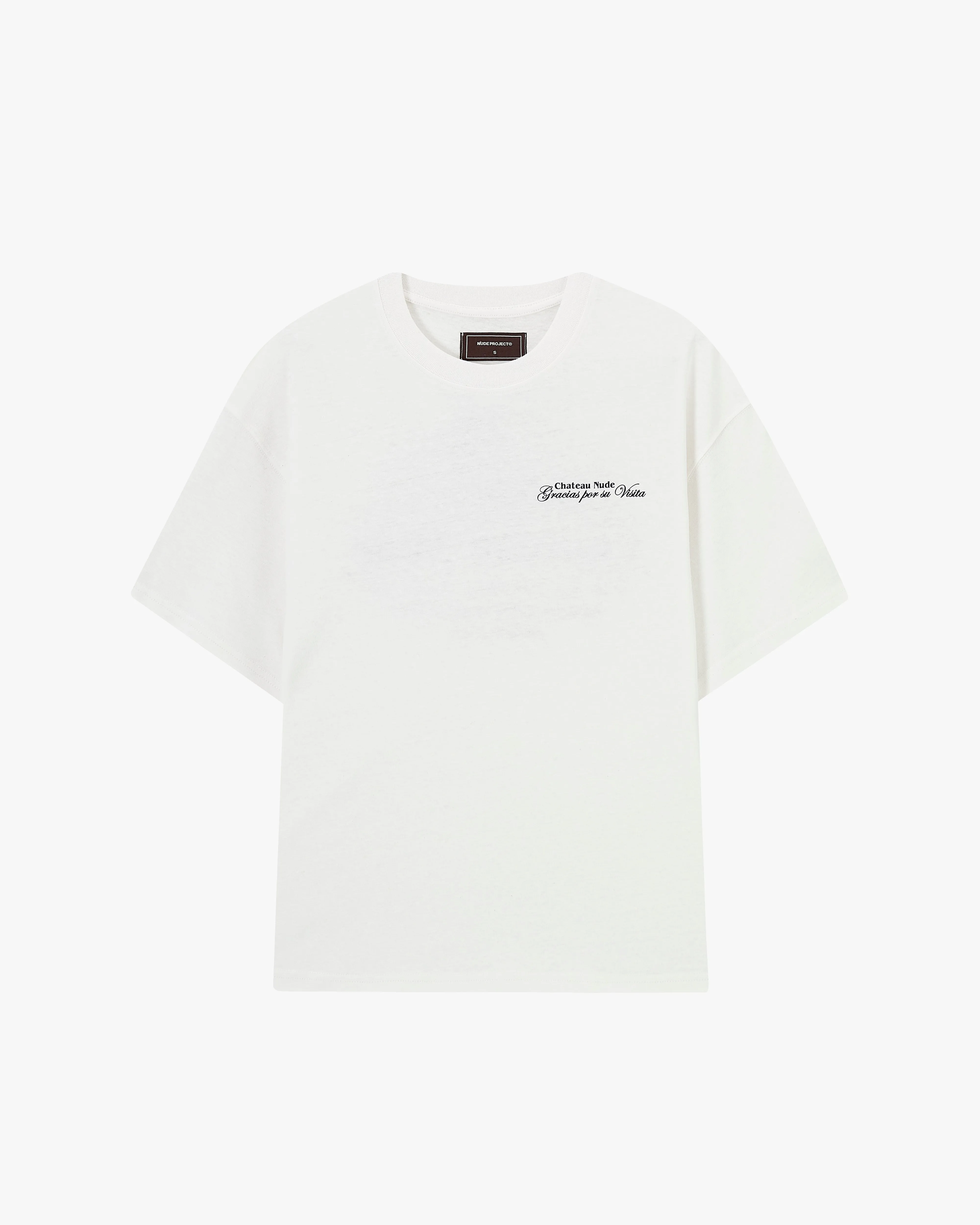 Ribbed Collar Design Light Fit Wear Chateau Tee White