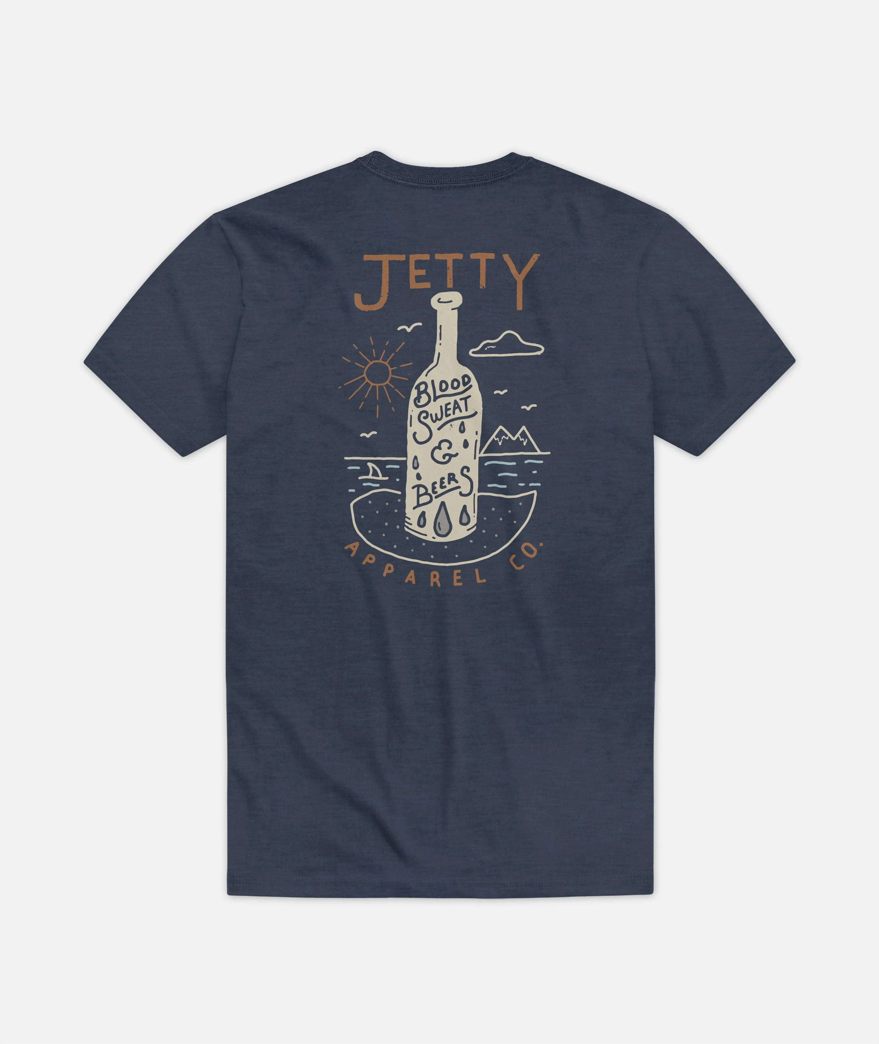 Blood Sweat & Beers Tee - Navy Cozy Performance