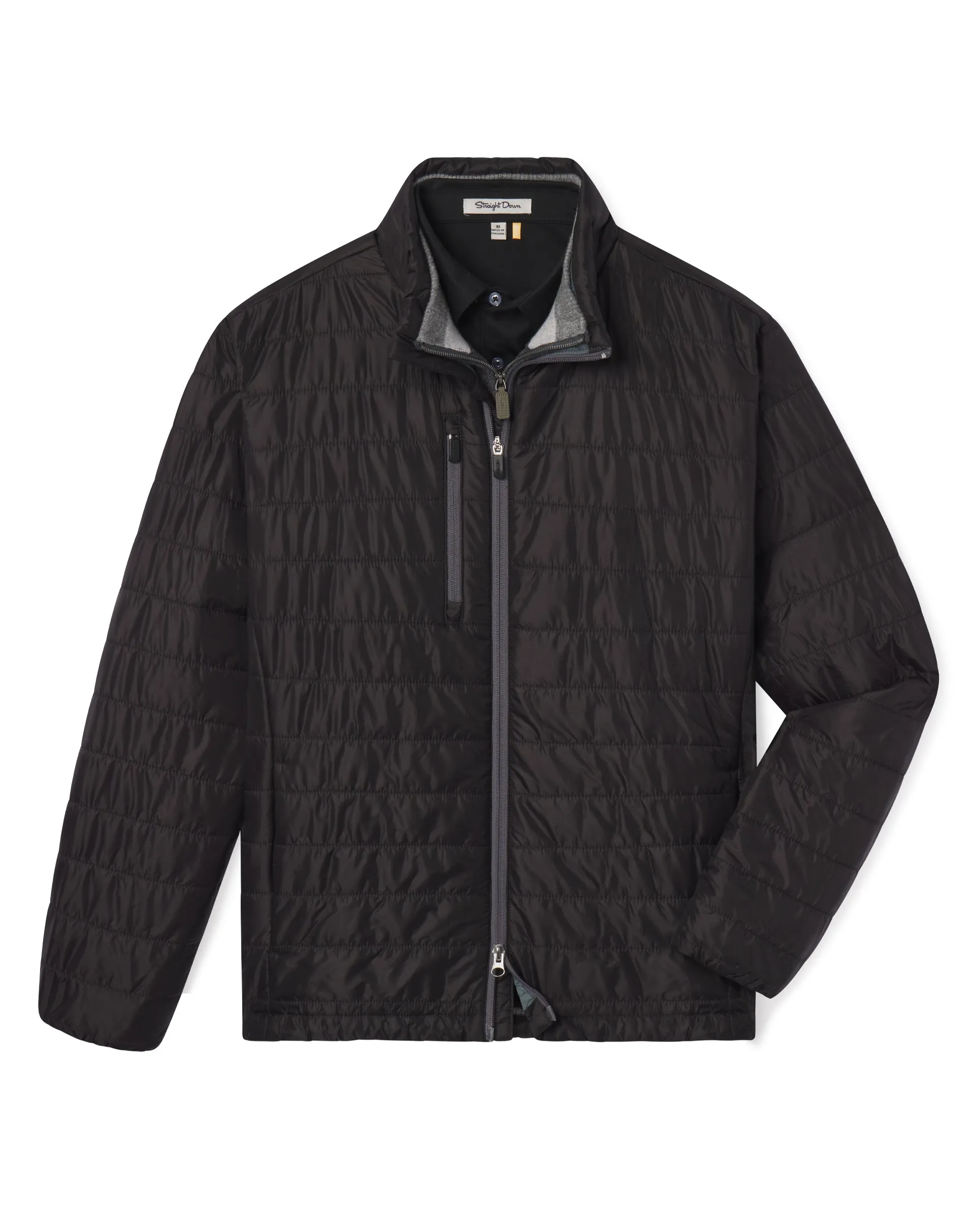 Water Resistant Fabric Sierra Quilted Jacket - Black