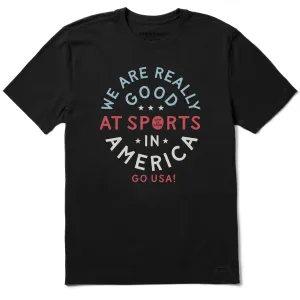SlimFitDesign Men's We Are Really Good at Sports Short Sleeve Tee