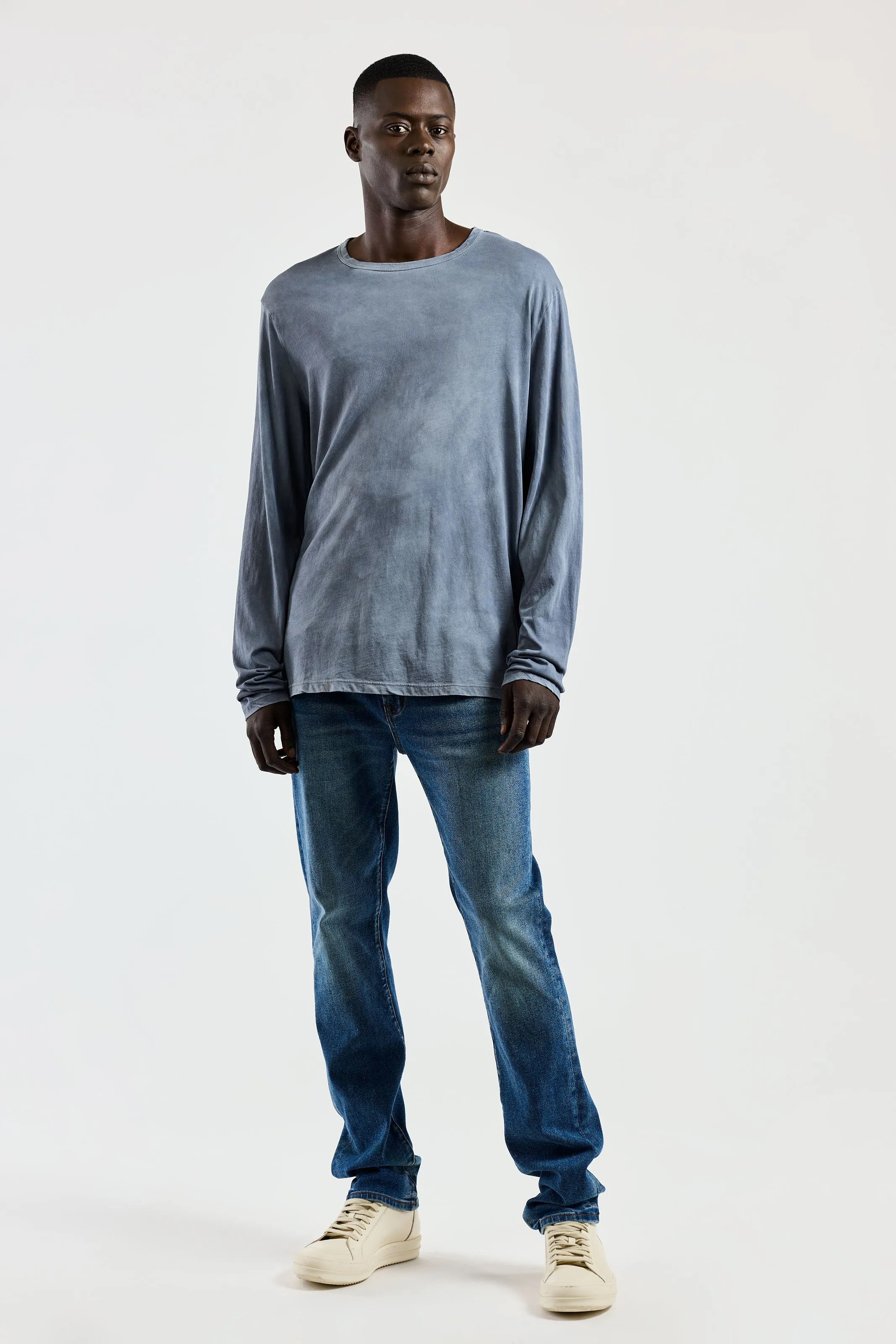 Classic Crew Long Sleeve Shirt Layering Essential Casual Layer Look