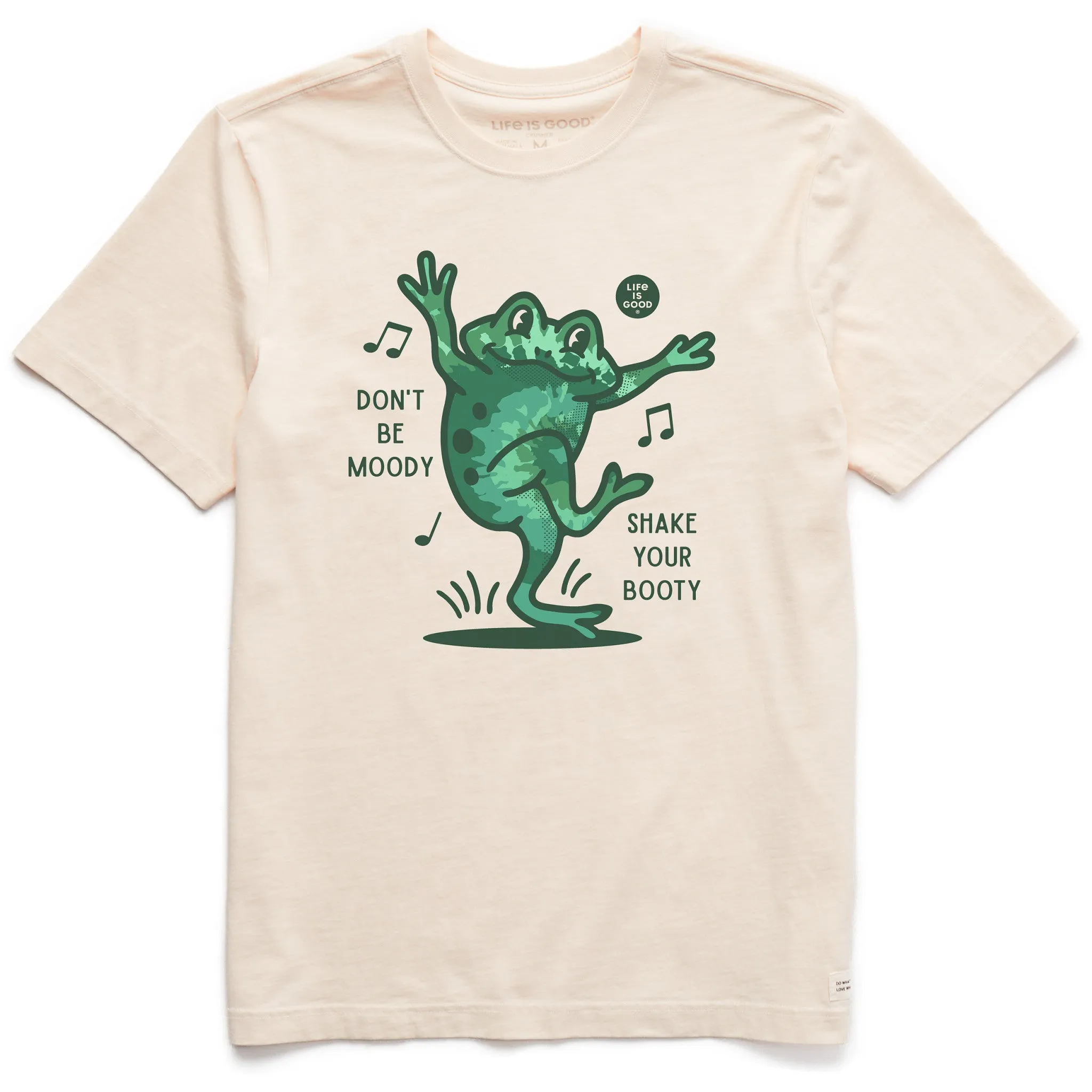 Men's Shake Your Booty Frog Tie Dye Short Sleeve Crusher Tee print design