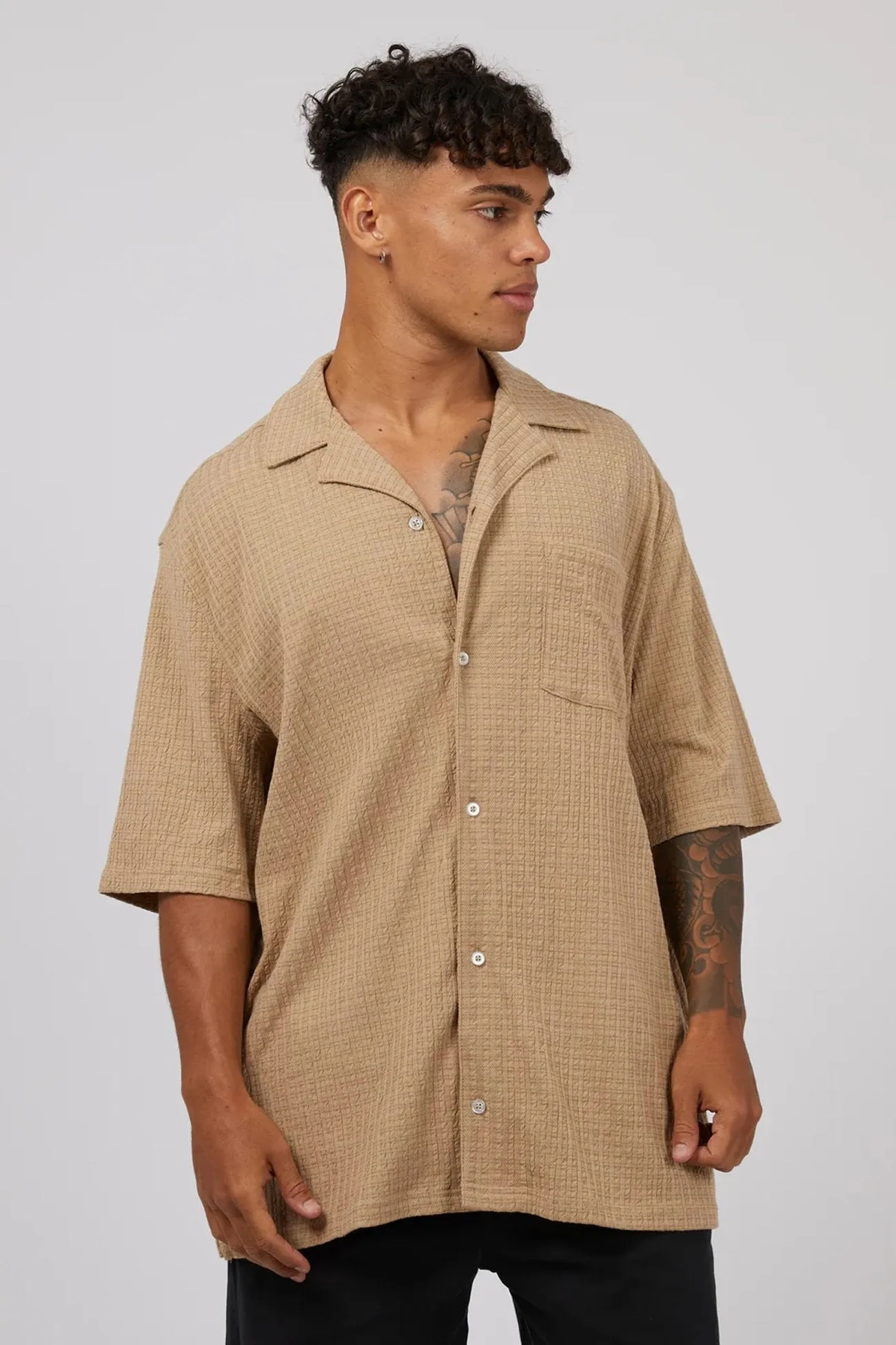 Otta Short Sleeve Shirt Tan Performance Layer Sleek Layers
