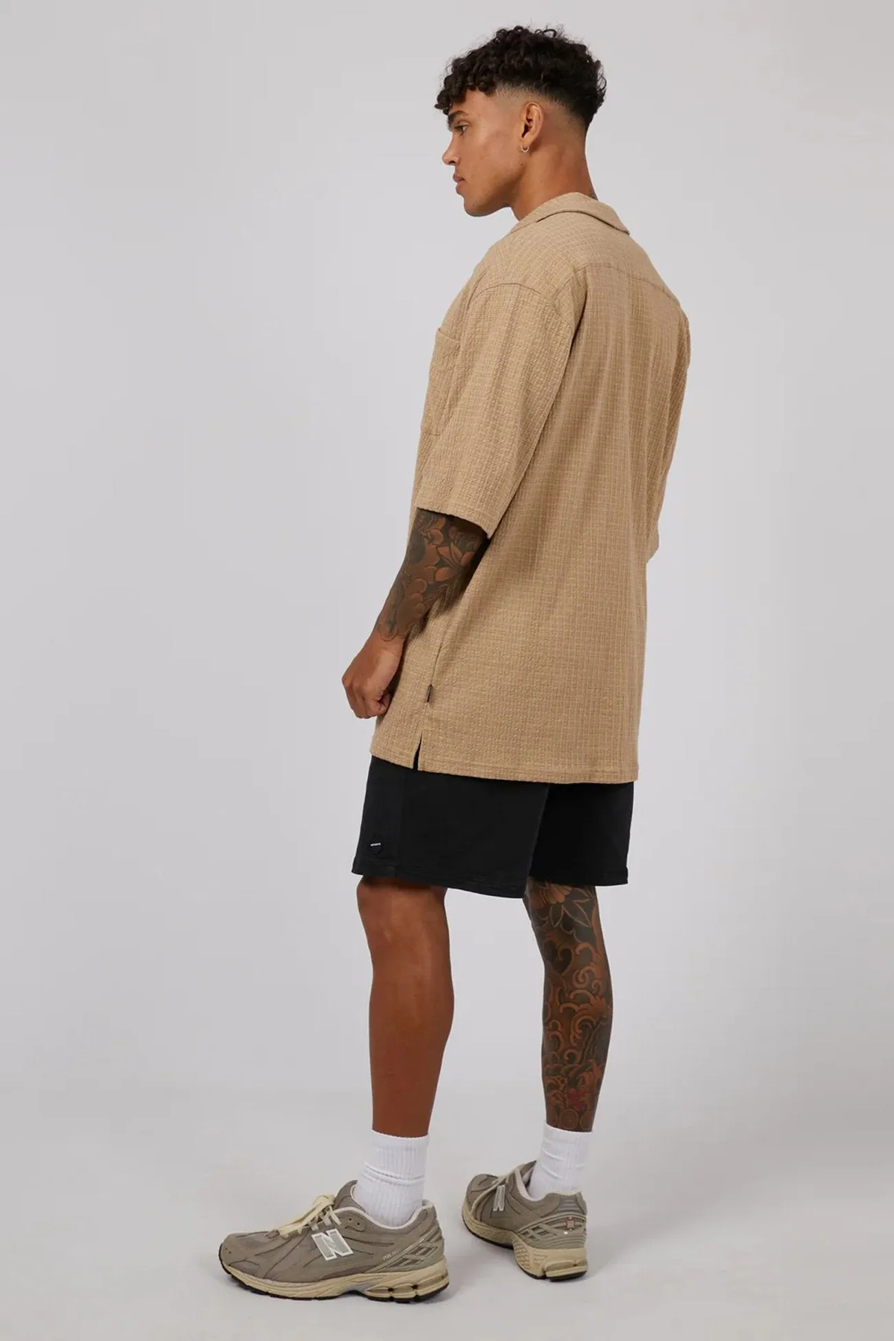 Modern innovation Lightweight Weave Otta Short Sleeve Shirt Tan