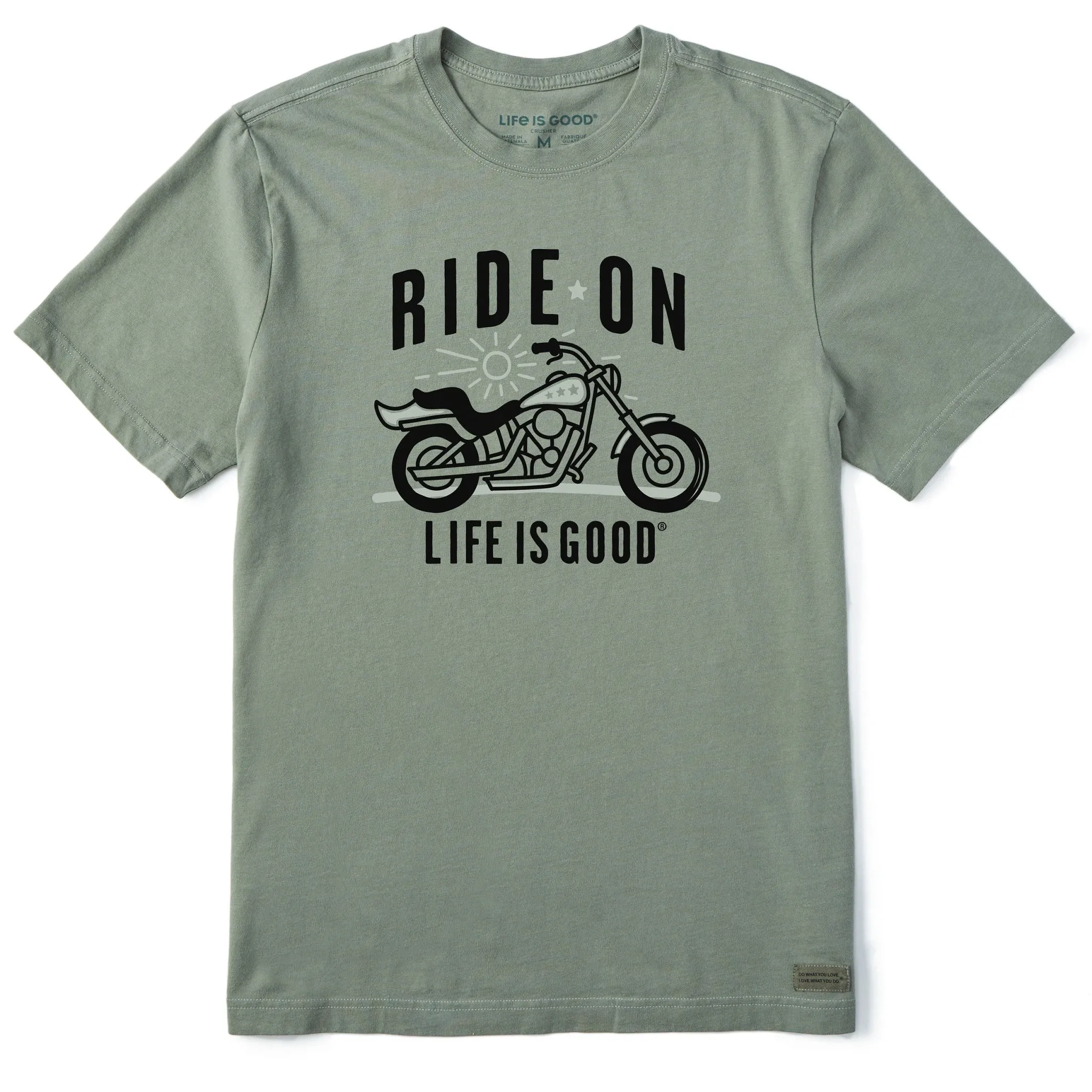 Comfy Top Men's Ride On Simple Motorcycle Short Sleeve Crusher Tee