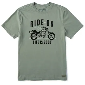 Short Sleeve hypoallergenic material Men's Ride On Simple Motorcycle Short Sleeve Crusher Tee