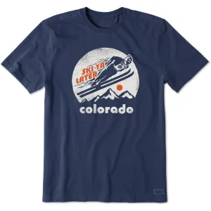 Men's Ski Ya Later Colorado Short Sleeve Crusher Tee Heavyweight Weave RecycledBlend