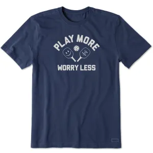 skinny but not tight Men's Play More Worry Less Pickleball Short Sleeve Tee
