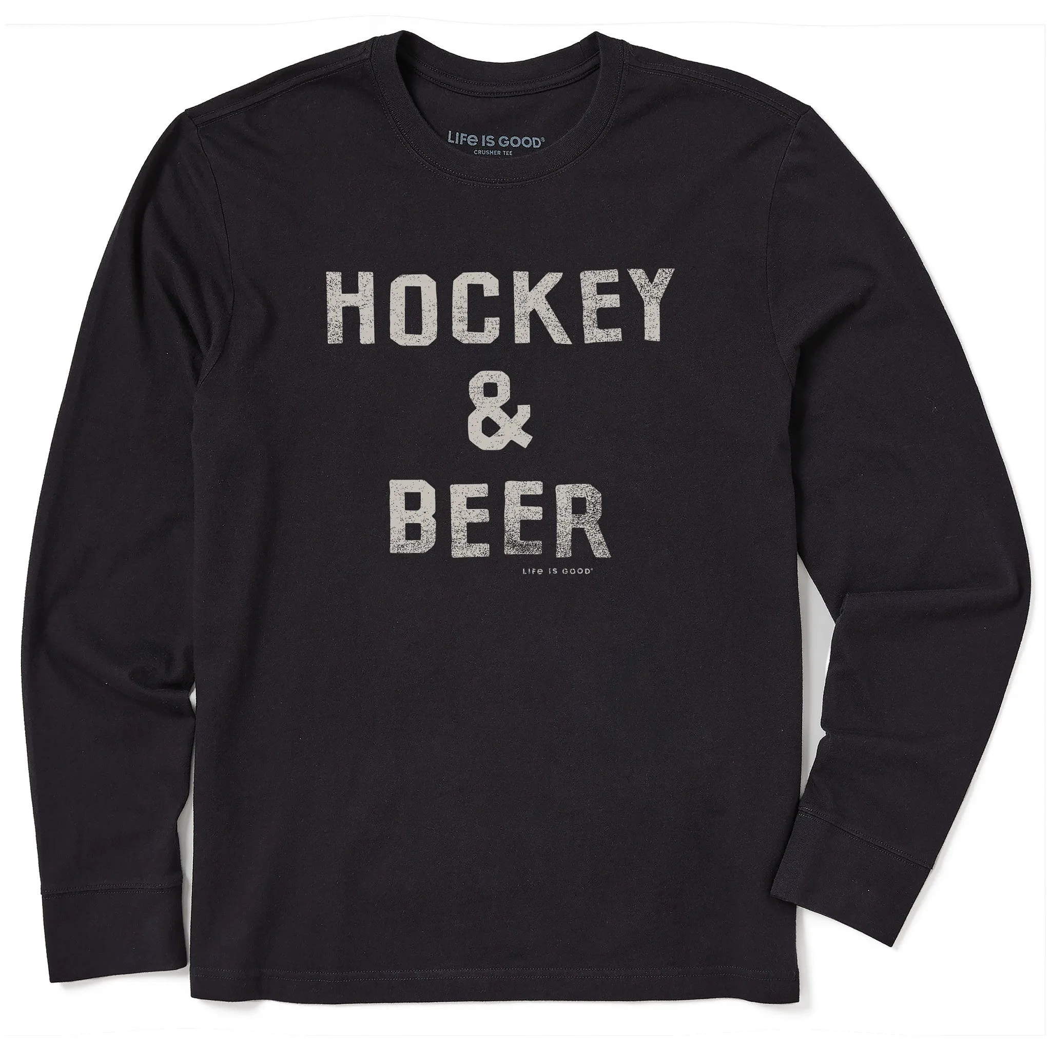 No Shrink Technology Men's Hockey & Beer Long Sleeve Crusher Tee