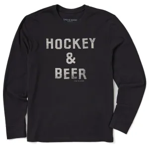 Men's Hockey & Beer Long Sleeve Crusher Tee Chic Outfit