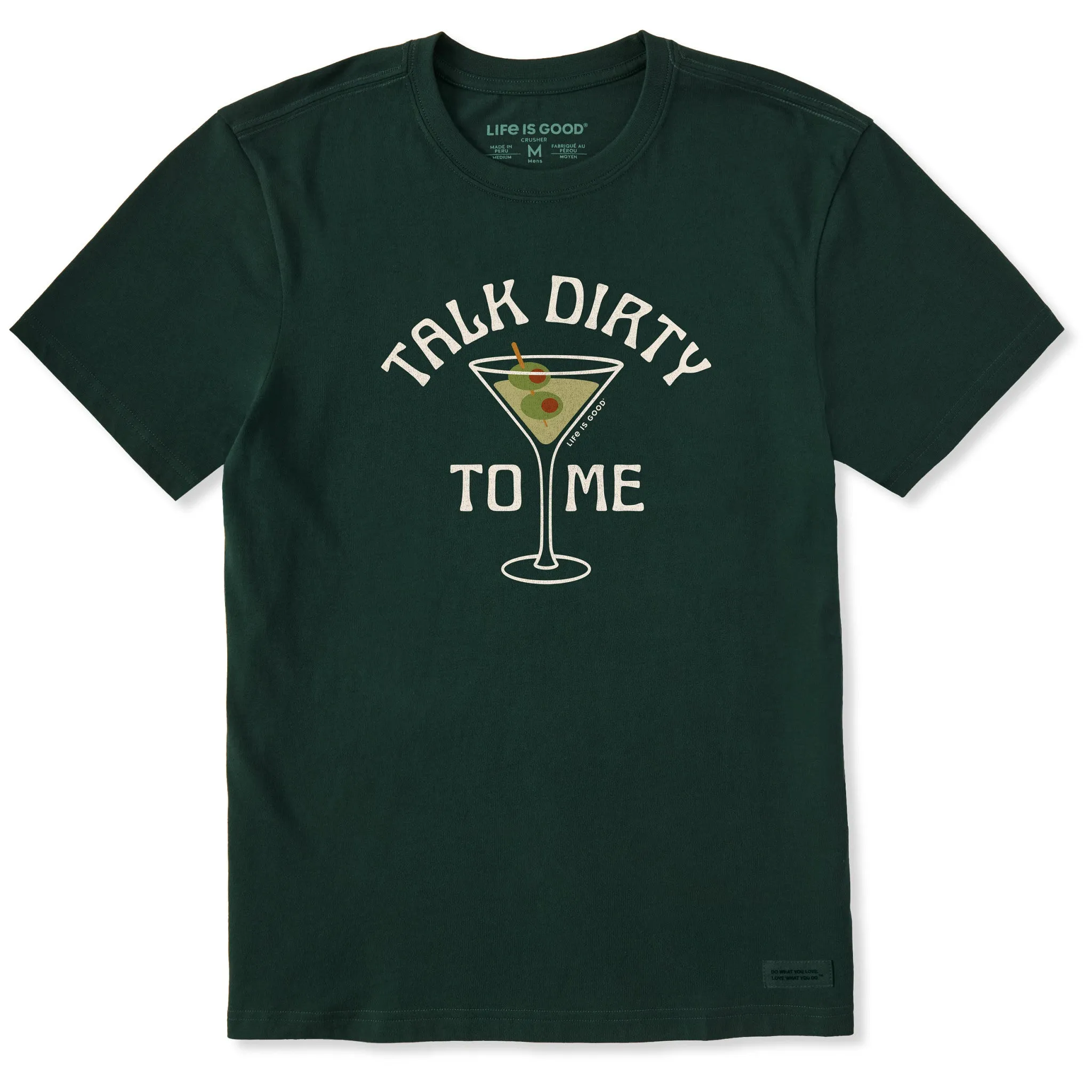 Men's Talk Dirty to My Martini Short Sleeve Crusher Tee Vintage Style