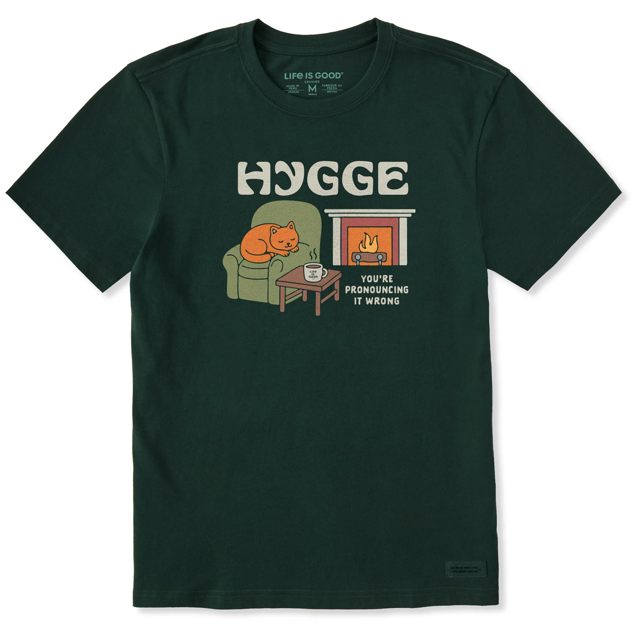 Men's Hygge Pronunciation Short Sleeve Crusher Tee Heather Jersey Material