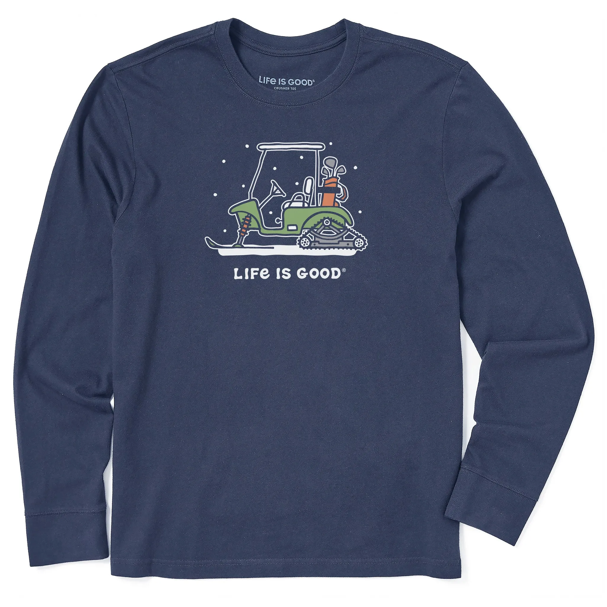 Breathable Design Wear Men's Snowy Golf Cart Long Sleeve Crusher Tee