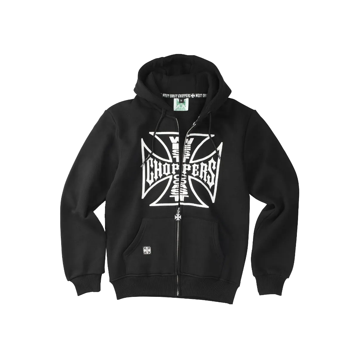 Relaxed Fit Hoodie Minimalist Wear wcc og logo zip hoody - black